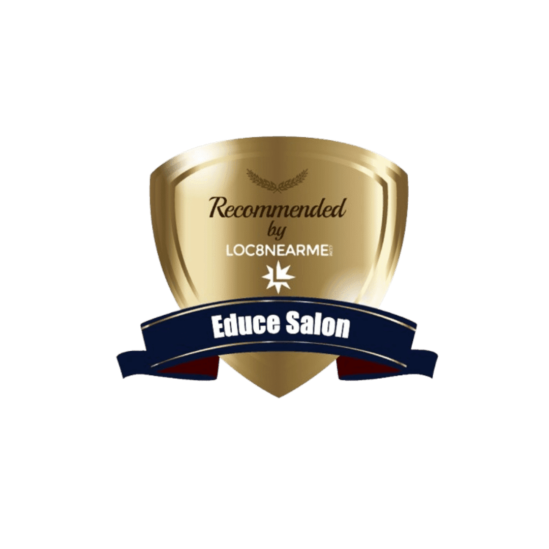 Educe Salon awarded 'Recommended by LOC8NEARME' badge.
